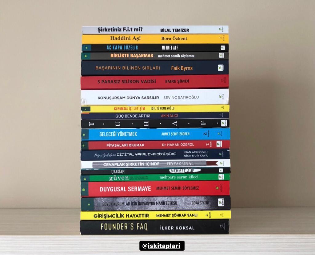 IsKitaplari's tweet photo. 20 Değerli Kitap @elmayayinevicom dan

1) Birlikte Başarmak @DuygusalSermaye
2) Haddini Aş @BoraOzkent 
3) Aç Kapa Düzelir @mehmetauf 
4) Geleceği Yönetmek @a_serif_izgoren 
5) Girişimcilik Hayattır @mehmetssanli 
6) Founder's Faq @ilkerkoksal 
7) Güven @MehpareKileci https://t.co/Vwpz1cUlPB