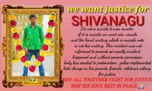 RohanMinumula's tweet photo. #wewantjusticeforshivanagu
It's not a suicide it's a murder,
If it's a suicide we want cctv footage and the letter they told they got is not of his handwriting. The incident was not informed to the parents exactly at the situation   @KTRTRS @SonuSood https://t.co/Enx8Ma4ve5