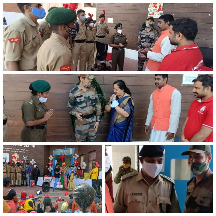 NCCBrindavan's tweet photo. NCC Wing of @Brindavan_BGI celebrated the #Christmas with the Cancer patients at Kidwai. Channapatna DSP KN RAMESH Sandalwood Actress @priyankauppi were part of the event. NCC Officer @arpandixit9, CTO @Lakshit91706920 and NCC Cadets of @Brindavan_BGI were part of the programme. https://t.co/gaiI2HF1EF