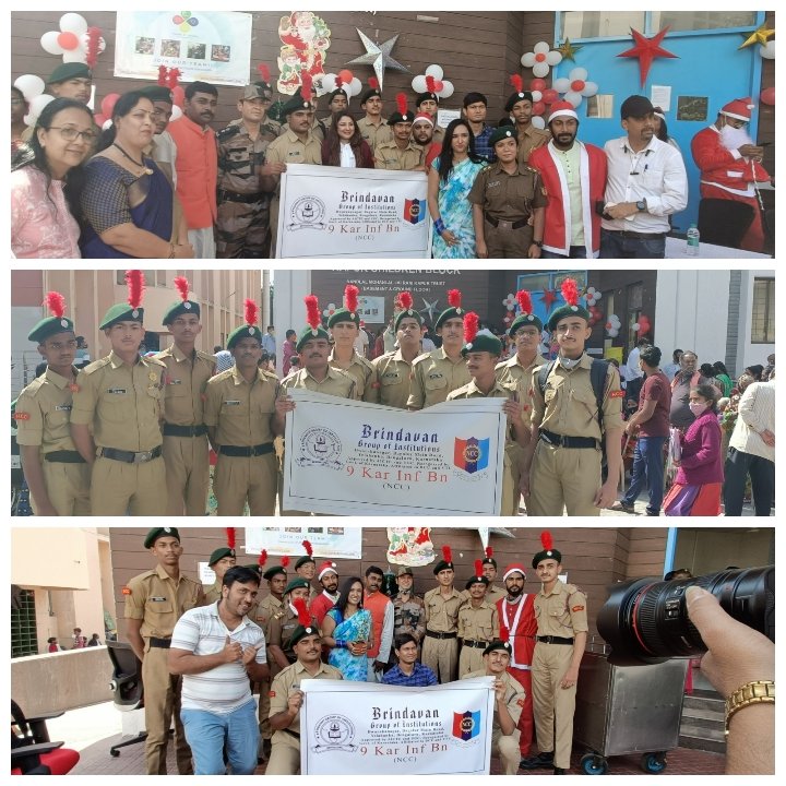 NCCBrindavan's tweet photo. NCC Wing of @Brindavan_BGI celebrated the #Christmas with the Cancer patients at Kidwai. Channapatna DSP KN RAMESH Sandalwood Actress @priyankauppi were part of the event. NCC Officer @arpandixit9, CTO @Lakshit91706920 and NCC Cadets of @Brindavan_BGI were part of the programme. https://t.co/gaiI2HF1EF