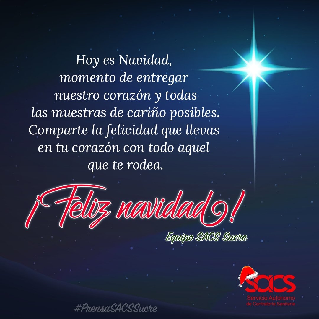 El equipo del SACS Sucre les desea ¡Feliz navidad!

#feliznavidad2021  #PrensaSACSSucre  #25diciembre