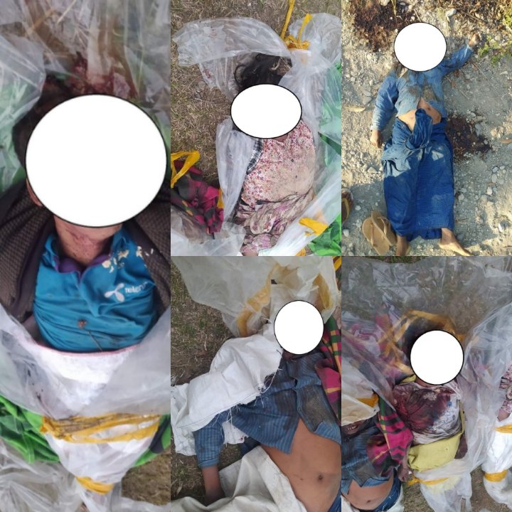 spring_2021's tweet photo. Tw//death 
-At least 10 locals were shot dead in NatChaung village, Kale Tsp, Sagaing, after Military Council launched airstrike with helicopter on Dec 23. 
-According to locals, Terrorists troops were patrolling around the village and the whole village have been fled.
#Dec25Coup https://t.co/JQ66XbWUBc