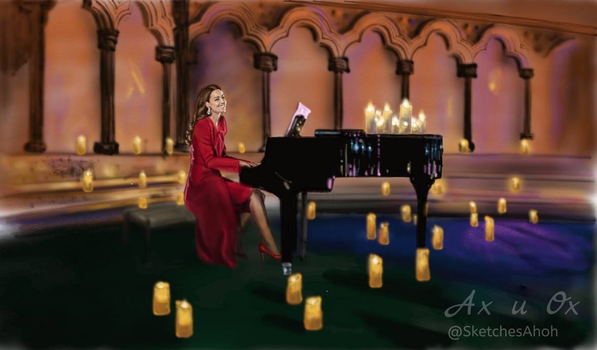 Author's sketch. Beautiful performance by #KateMiddleton #DuchessofCambridge #marrychristmas #MarryXmas