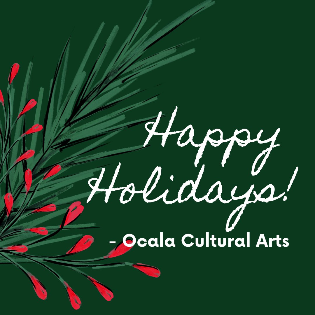 ArtsOcala's tweet photo. From Ocala Cultural Arts to you, happy holidays! 🎄 https://t.co/BBSzlef4Mq