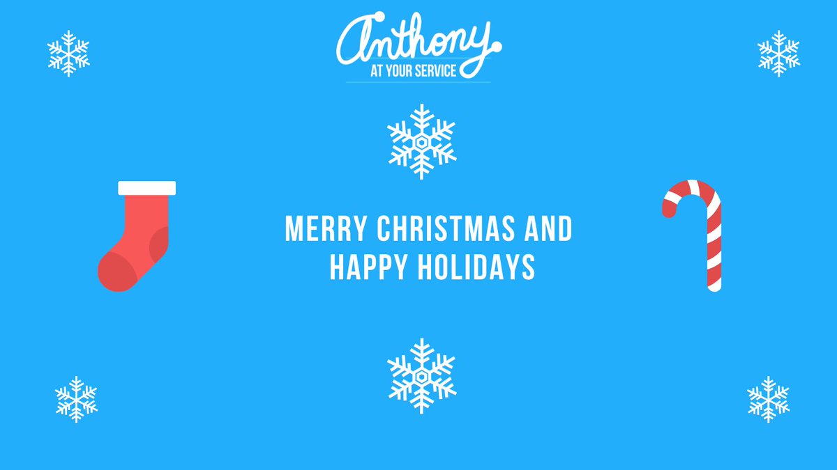 AnthonyAYS's tweet photo. All of us at #AnthonyAtYourService are wishing you a #MerryChristmas and #HappyHolidays. We hope you have a relaxing day filled with cheer, warmth and surrounded by those you love!
What are your plans for the holidays? πβοΈ https://t.co/JHWAktfiTY