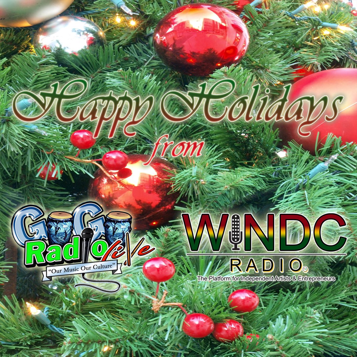 WINDCRadio &amp; our brother station GoGoRadio/GoGoTV, would like to wish you all a Happy, safe &amp; prosperous Holidays‼️ Stay tuned for new updates and programming to kick off the new year‼️