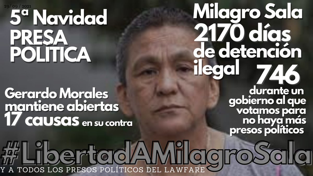 Basta de presos políticos. 
#LibertadAMilagroSala