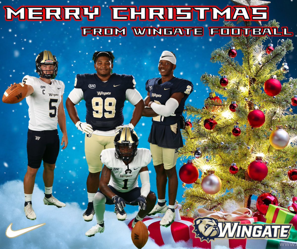WingateFb's tweet photo. Merry Christmas and Happy Holidays from our Wingate Football Family to yours‼️

#OneDog #DominateTheMoment https://t.co/UUSKpxNttz