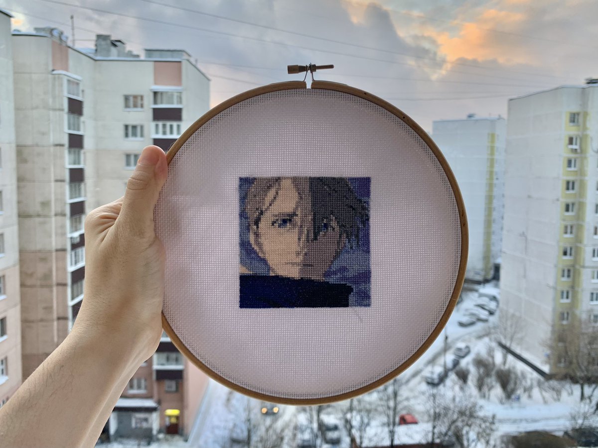 chemi_patara's tweet photo. Happy birthday to the one and only Viktor Nikiforov, Living Legend and the most precious sweetheart of them all! I love him so much, he deserves the absolute world 💜 
 #ヴィクトル・ニキフォロフ誕生祭2021 #vityaday2021 #yoi #victornikiforov #crossstitch #yurionice5th https://t.co/msaIrpRJJk