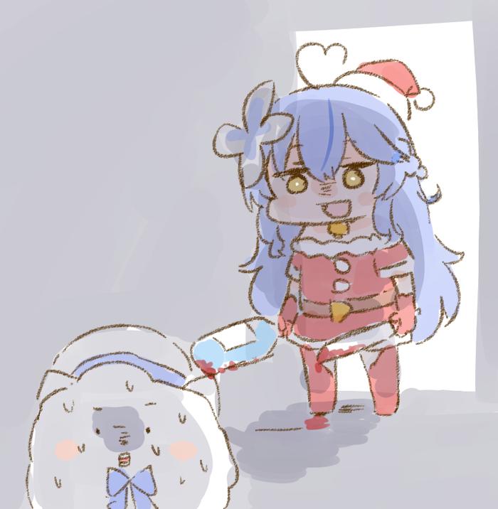 雪花ラミィ 「クリスマスに皮を剥ぎに来る
#らみらいぶ 」|ねこやまのイラスト
