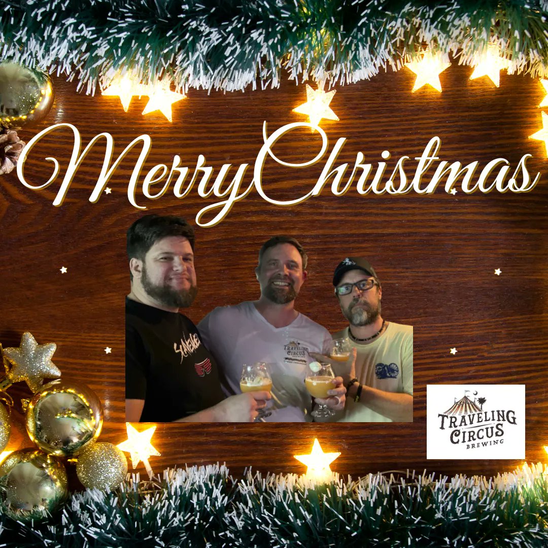 TCircusBrewing's tweet photo. Merry Christmas from the brewers at Traveling Circus, the glass is always at least half full when you’re spending time with family and friends, cheers!! https://t.co/X1qiZaUfWB