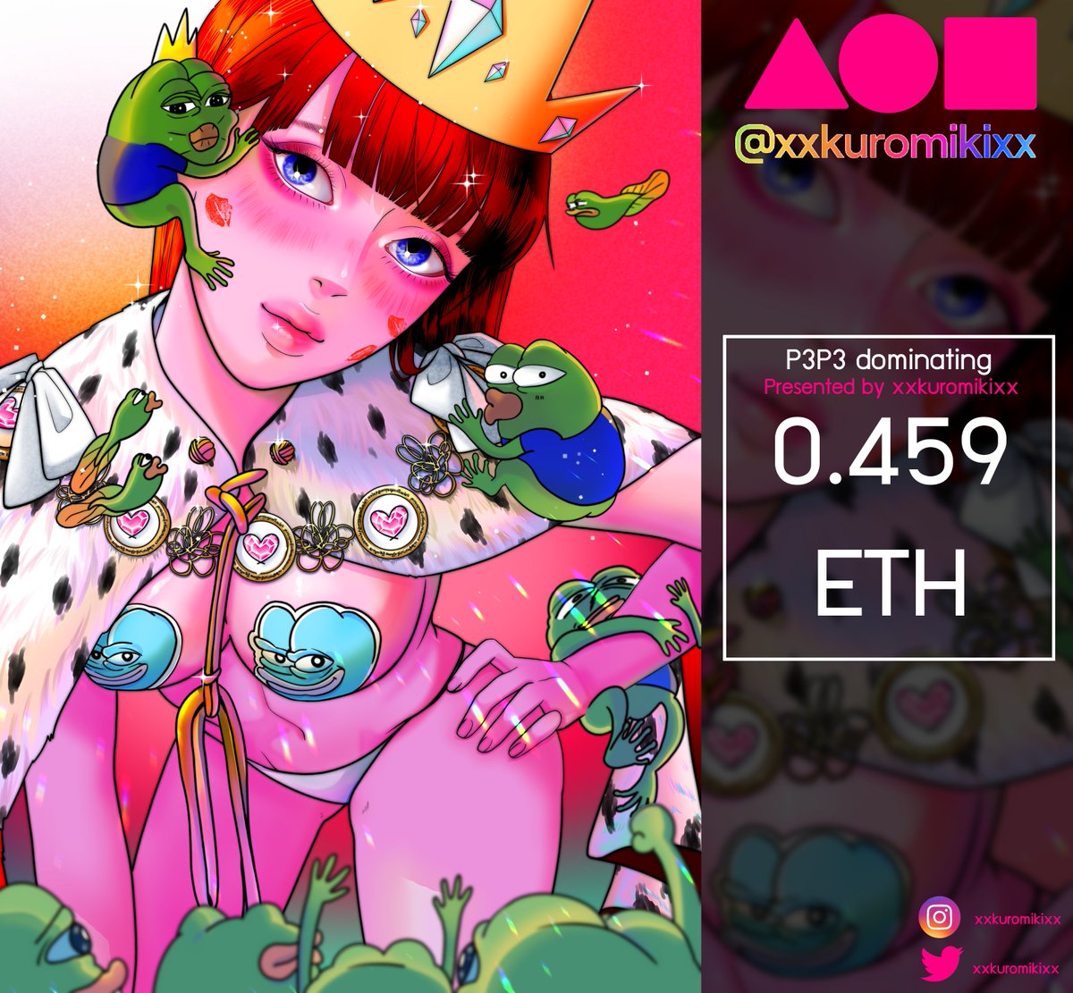 𝔛𝔵𝔨𝔲𝔯𝔬𝔪𝔦𝔨𝔦𝔵𝔛 (@xxkuromikixxnft) on Twitter photo 🐸 " P3P3 dominating " 🐸
I Thought I would end the year by releasing my 2nd piece on @withFND
foundation.app/@XxkuromikixX/…
#NFTCommunity #nftcollector #NFT #thainft #NFTTHAILAND #NFTthaiartis #nftasia #fnd #PEPEnft 🐸 " P3P3 dominating " 🐸
I Thought I would end the year by releasing my 2nd piece on @withFND
foundation.app/@XxkuromikixX/…
#NFTCommunity #nftcollector #NFT #thainft #NFTTHAILAND #NFTthaiartis #nftasia #fnd #PEPEnft