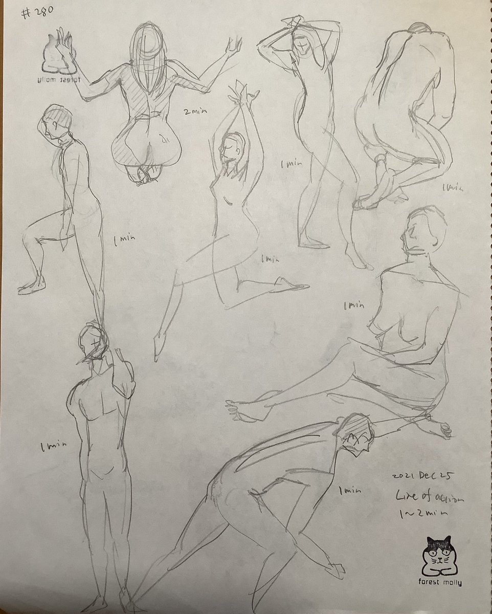 Mollykinoco's tweet image. #lineofaction #croques 280回目人物1〜2分。動物2〜4分。