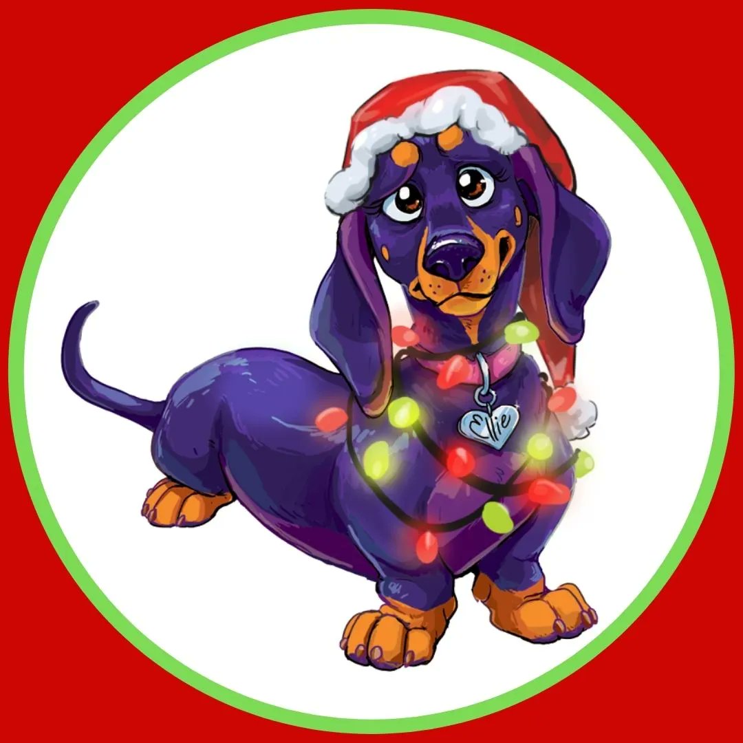 The best gift I have to give is the gift of my heart.  From me to you, with love! Merry Christmas! ~ Ellie 🐾💜🐾  #christmasspirit #elliethewienerdog #purplewienerdog