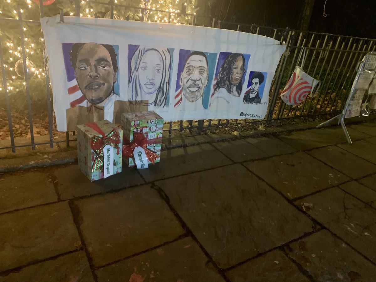 EVANGELIST_SC's tweet photo. Only an embolden Racist would continuously come  destroy, smear feces and cut signs to a community dedicated memorial Vigil known as #UES4BLM. BLACK PEOPLE WILL CONTINUE TO EXECUTED BY POLICE IN THIS COUNTRY BECAUSE OF HATRED. WHEN SOCIETY VALUES A DAMN TREE &amp; PROPERTY OVER https://t.co/Zim2v8HSUC