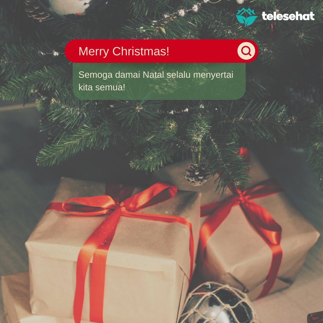 telesehat's tweet photo. Selamat Hari Natal! 🥳
Kiranya damai dan kasih menyertai kita semua 
Tetap semangat agar #SemuaSehat!
#merrychristmas2021 https://t.co/yP9FQfnZGt