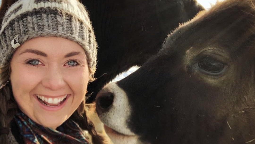 She's just out feeding the animals their Christmas morning meal and maybe a few Christmas treats.