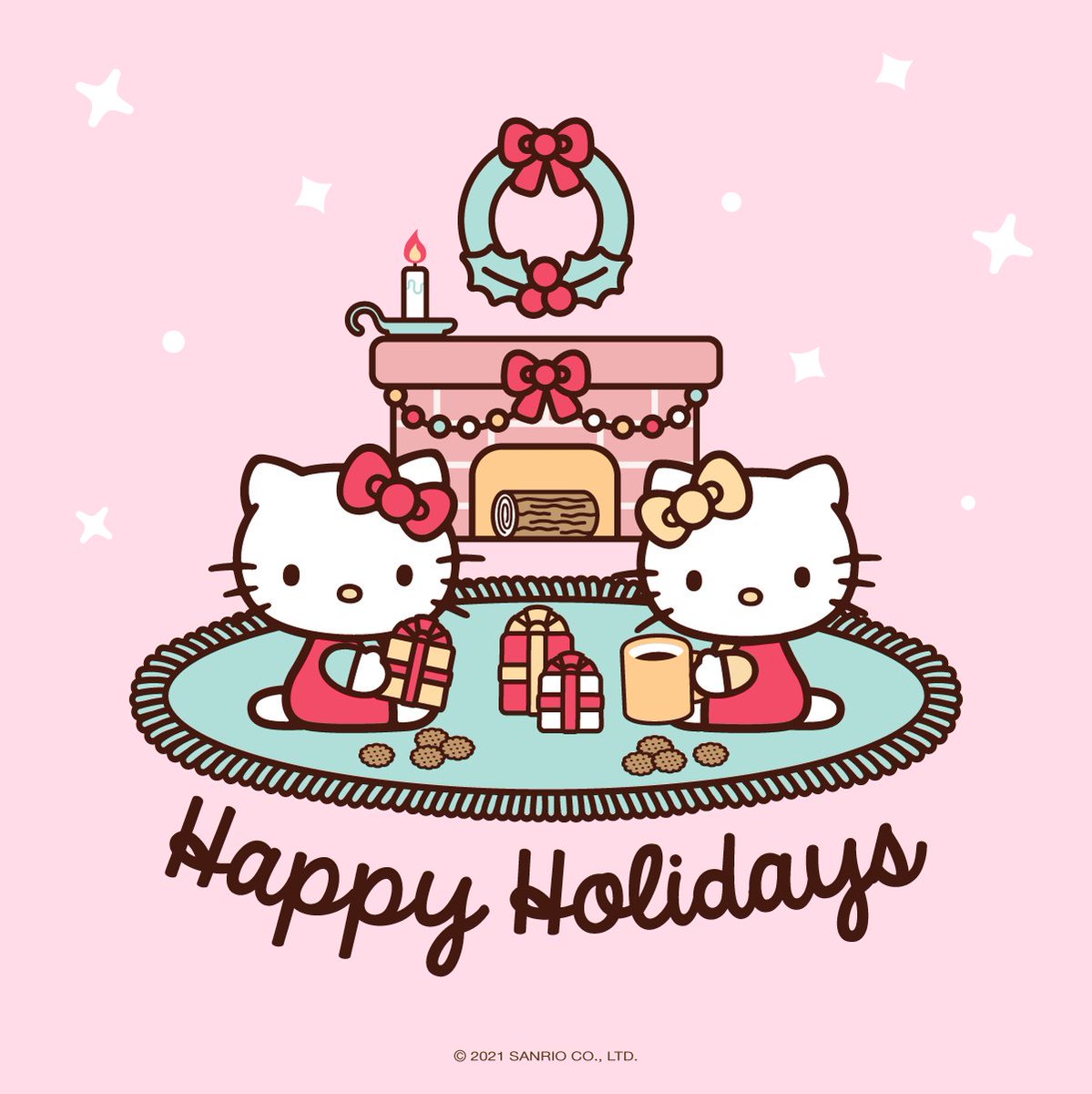 hellokitty's tweet photo. Wishing you a happy holiday from Hello Kitty and Mimmy🎄💕 https://t.co/mkrqpsO3HB