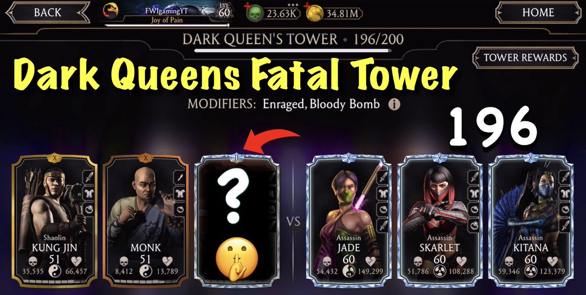 funwithinternet's tweet photo. Dark Queen Fatal Tower 196 | Mortal Kombat Mobile
https://t.co/ZJUnmugxvW

#mkmobile #mortalkombat #mortalkombatmobile https://t.co/YNM8SNzv0v