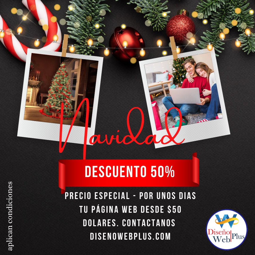 DisenoWebPlus's tweet image. Navidad 2021. Landing Page desde  $50 dólares con  dominio. Pago único por un año.  Pagina Web Para tu negocio. 50% de descuento en todos los paquetes.  
disenowebplus.com/paginas-web-pa…
 Condiciones aplican 
#disenowebplus #web #negociosweb  #pymes #pyme   #Navidad2021  #SiguemeYTeSigo