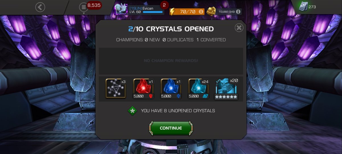 Evican666's tweet photo. First round of GGCs I got him. Now this. 🤯 #mcoc https://t.co/GbfFoWidTx