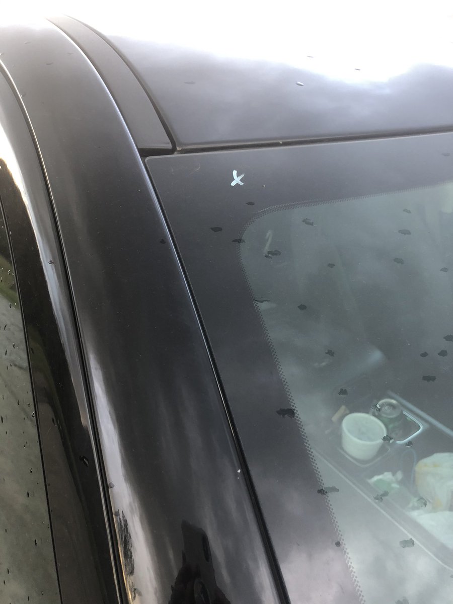alyssabaker_'s tweet photo. Just noticed these white x’s on my truck. They were definitely not on it when I bought it a few weeks ago. Has this happened to anyone else or anyone know what it could mean? https://t.co/Io4IQExsDg
