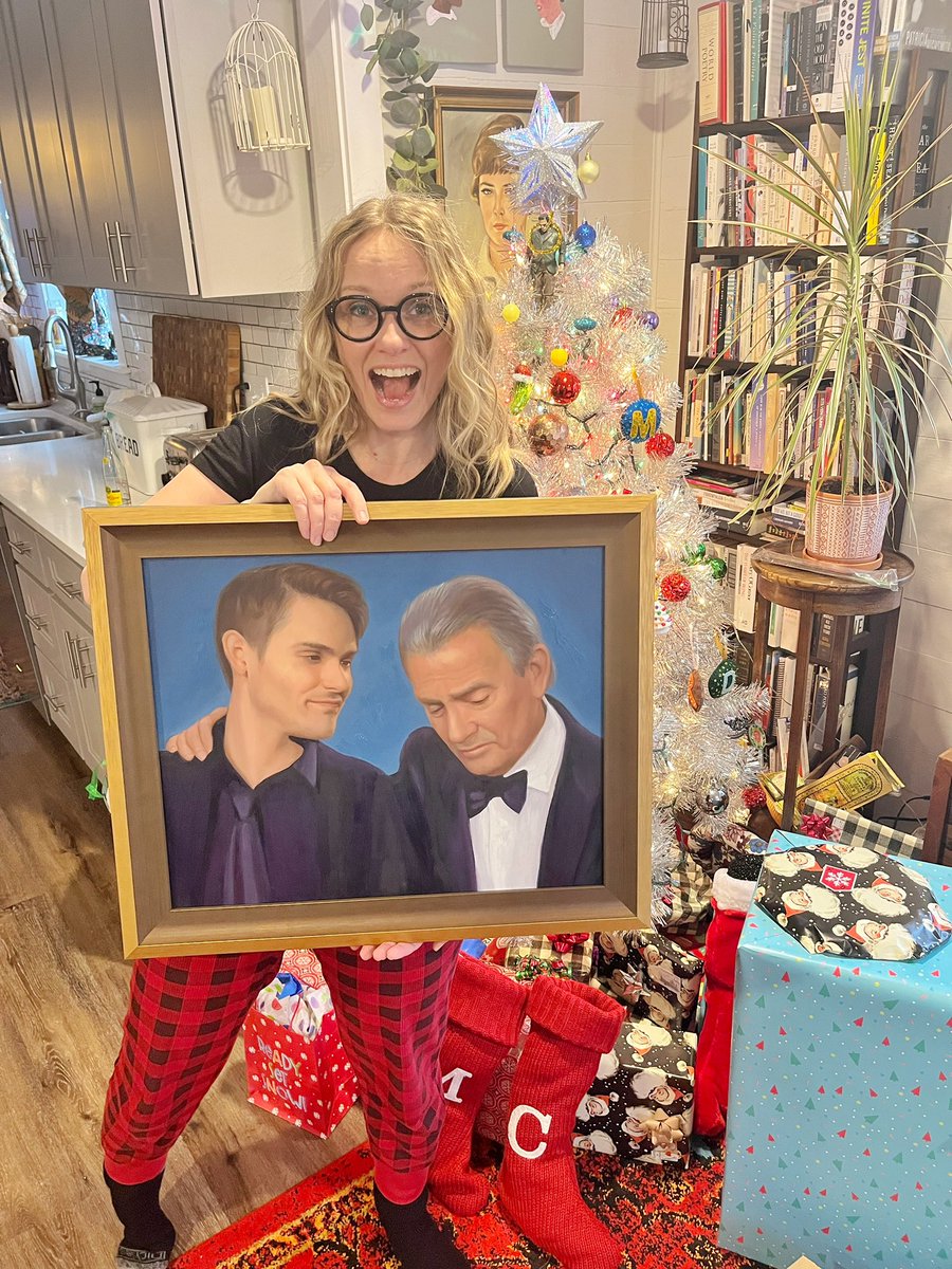 Damien got me these wondrous oil paintings of my heroes <a href="/EBraeden/">Eric Braeden</a> &amp; <a href="/MarkGrossman/">Mark Grossman</a> &amp; Christmas will never be this good again❣️#YR <a href="/YandR_CBS/">Young and Restless</a> #victornewman #adamnewman