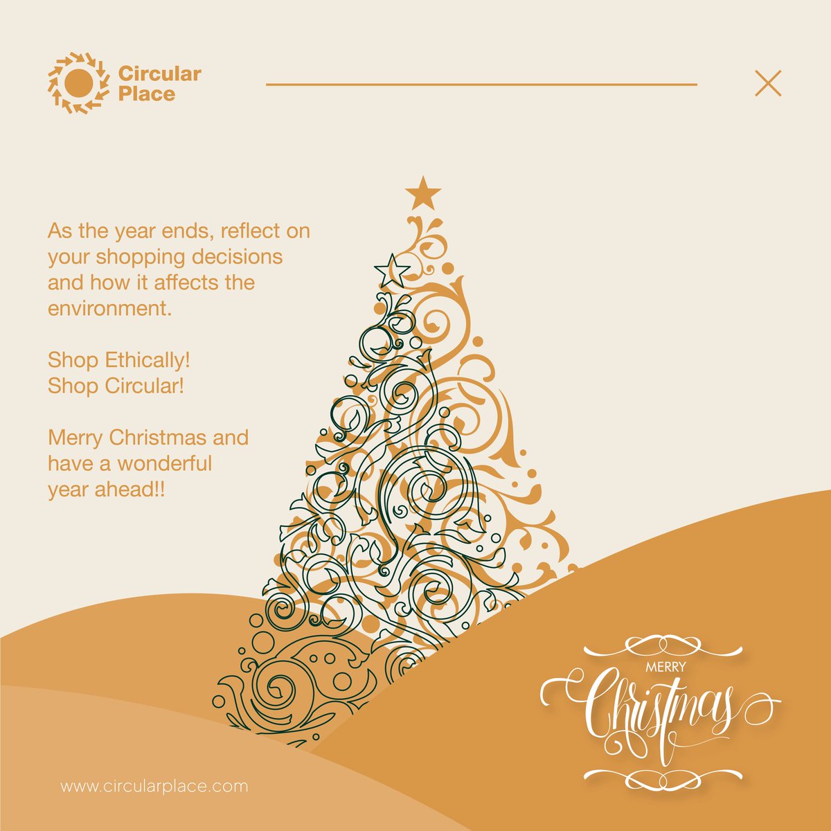 This Year We Echo The Message For Sustainable  Shopping With You All .

Thank you for all your unwavering  support. 
To our team and partners. 

Merry  Christmas  and Cheers to doing bigger  things in 2022.

#Circularplace 
#ecothemessage