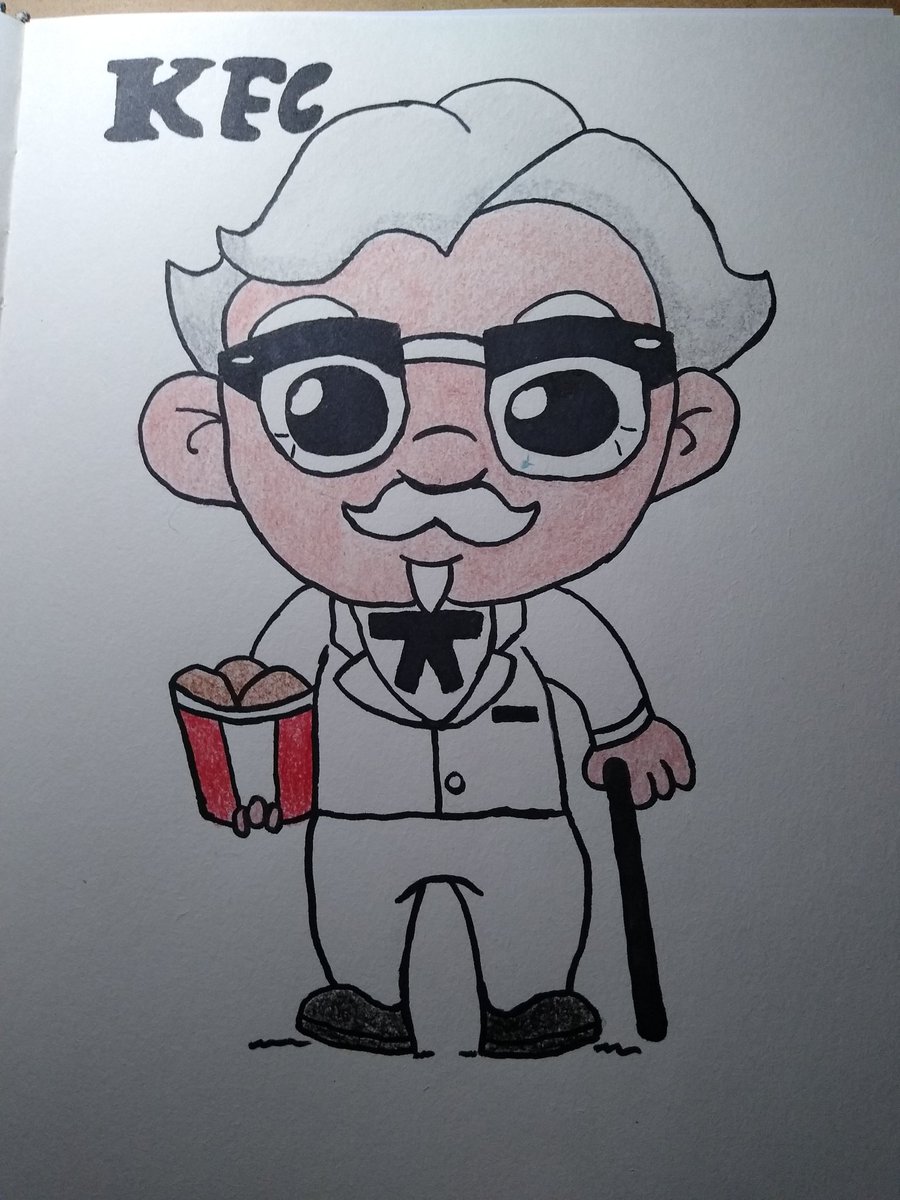 markwhyatt's tweet image. Did a drawing of the Colonel yesterday  😊 @kfc @TellTheColonel #kfc