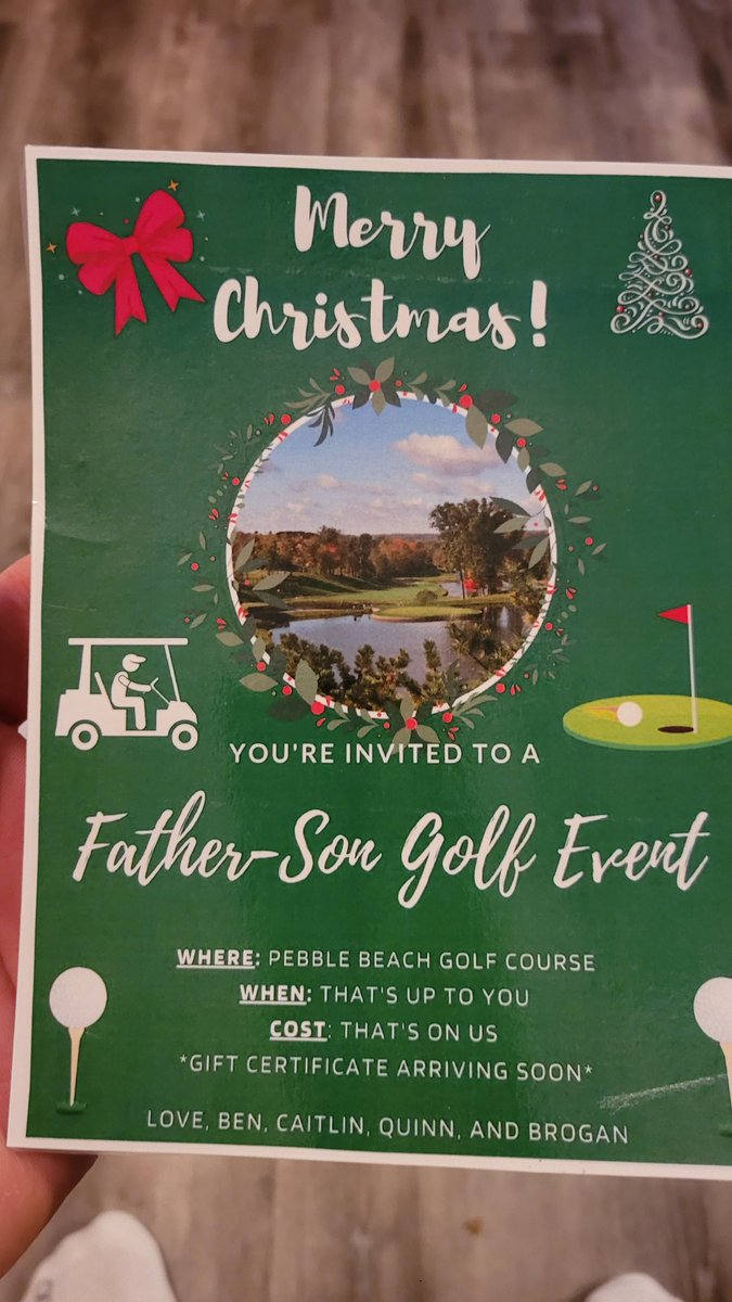 NREVSDTechWolf's tweet photo. @NoLayingUp Sister meant to give my dad and I gift card to Pebble Creek in Cincinnati, instead she typed Pebble Beach. My dad started to cry until she realized it and corrected it. 🤣☹️ https://t.co/DbKyRZcYRB