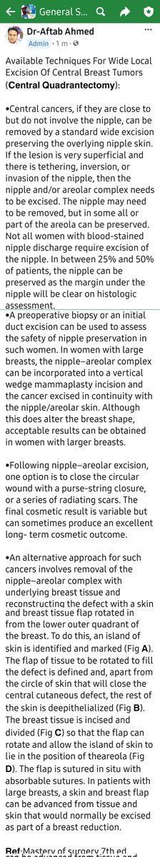 Available Techniques For Wide Local Excision Of Central Breast Tumors (𝗖𝗲𝗻𝘁𝗿𝗮𝗹 𝗤𝘂𝗮𝗱𝗿𝗮𝗻𝘁𝗲𝗰𝘁𝗼𝗺𝘆):
#SoMe4Surgery #Medtwitter
#4KMedEd 
#Generalsurgery
#mastectomy 
#breastcancer 
#breastlump
#breastconsercativesurgey
#breastbiopsy