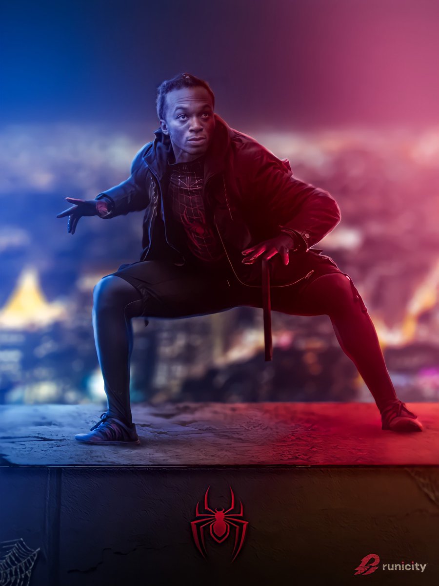 JamelLewis95's tweet photo. Original photo by @DavidIsaac1701 &amp; the edit by /u/Runicity. Humbled and grateful to have both of these! (Not to mention emotional because I love love love Miles 😭) #MilesMorales @Kevfeige @MarvelStudios @BRIANMBENDIS @sarapichelli @TomHolland1996 https://t.co/gvUGqfiwNN