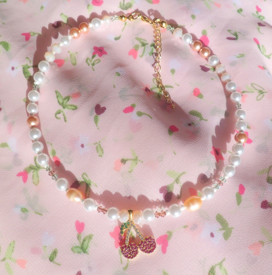 Cherry Pearl Necklace 🌸🍒