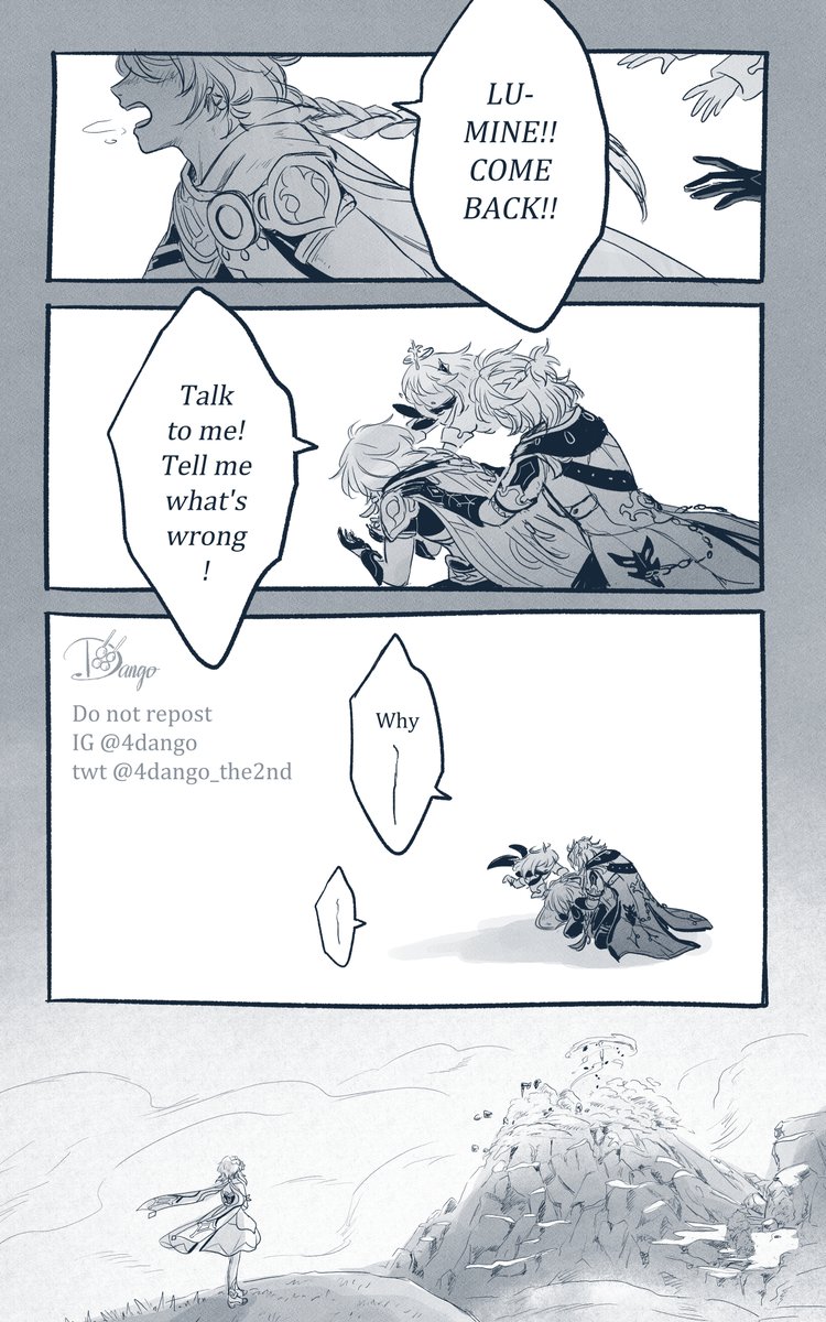 4dango_the2nd's tweet image. Missing You [2/2]

Even if they are separated from you

#GenshinImpact #原神 #aether #lumine