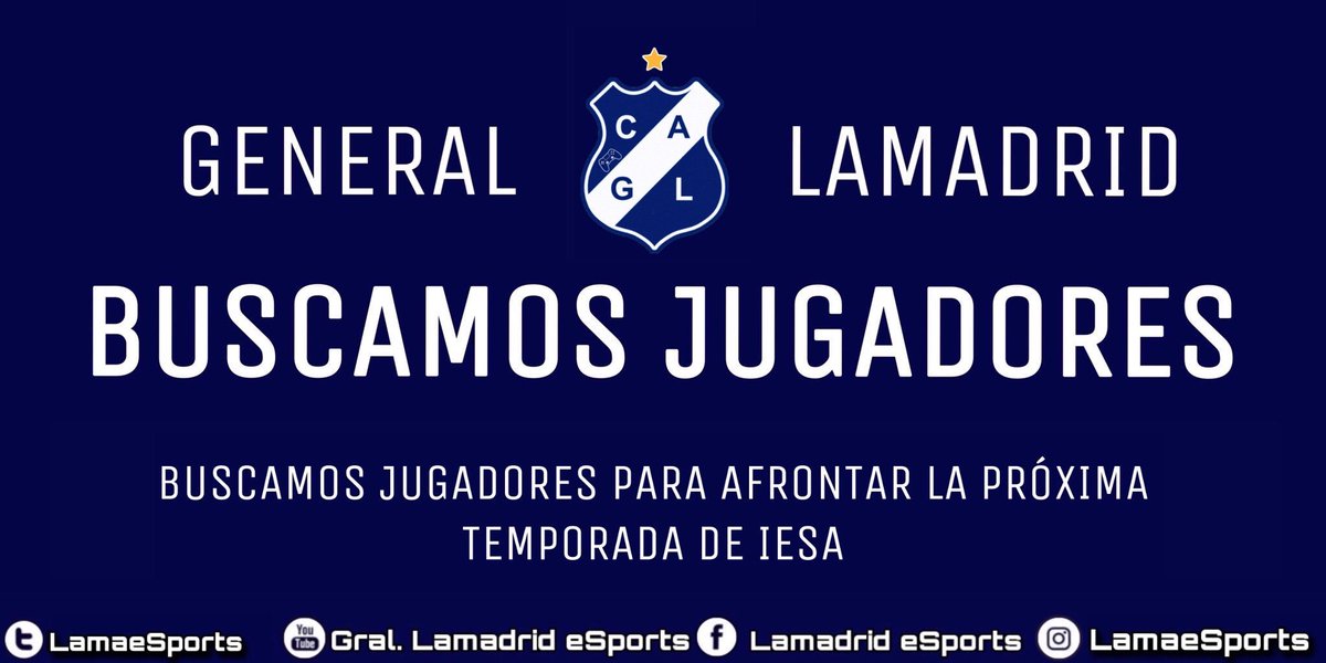 #FIFA22 / #ClubesPro 

👉 Luego de quedarnos a un paso de ascender a la Superliga de <a href="/IESAFIFAar/">IESA Argentina</a> buscamos refuerzos de cara a lo que se viene. 

Interesados comunicarse con <a href="/eltato123vitaa/">eltato123vita</a> 📲

#LamaEsports 🌟