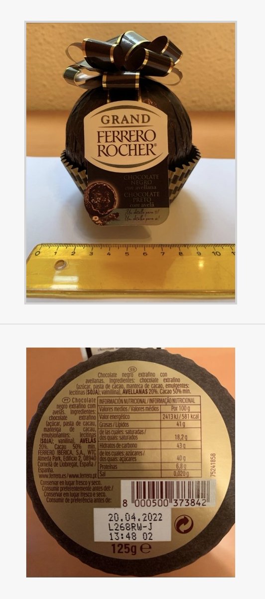 AESAN_gob_es's tweet photo. ⚠️ Advertencia exclusivamente para personas alérgicas a las proteínas lácteas. 

➡️ Presencia de proteínas lácteas no declarada en el etiquetado de Chocolate negro extrafino con avellanas. Marca GRAND FERRERO ROCHER. Ver lotes implicados.

📌
https://t.co/mPNk4530Mn https://t.co/rOBy3p2P5O