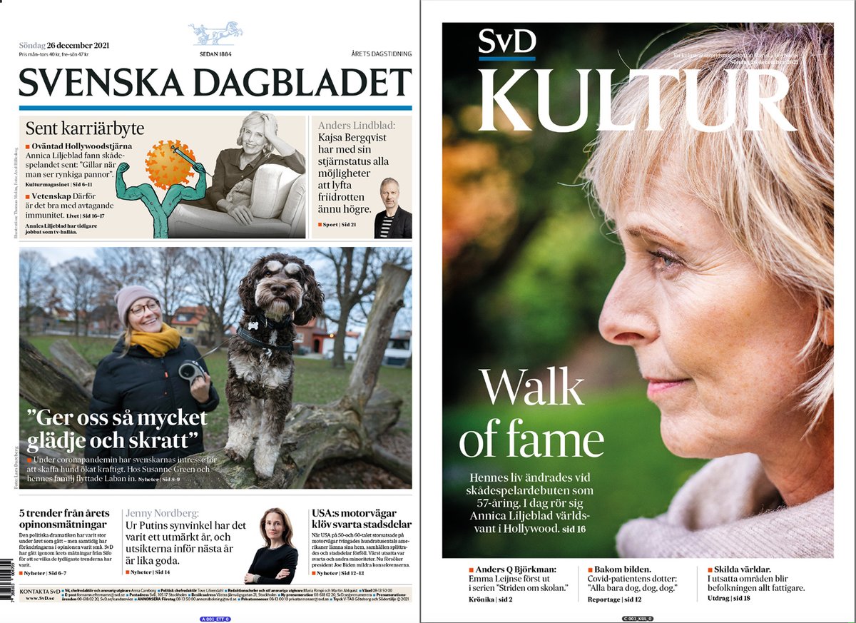 De fem viktigaste trenderna i årets väljarbarometrar från SvD/Sifo. • Oväntad Hollywoodstjärna – Annica Liljeblad fann skåde­spelandet sent i livet • Nu kan du läsa annandagens eSvD på SvD.se/esvd