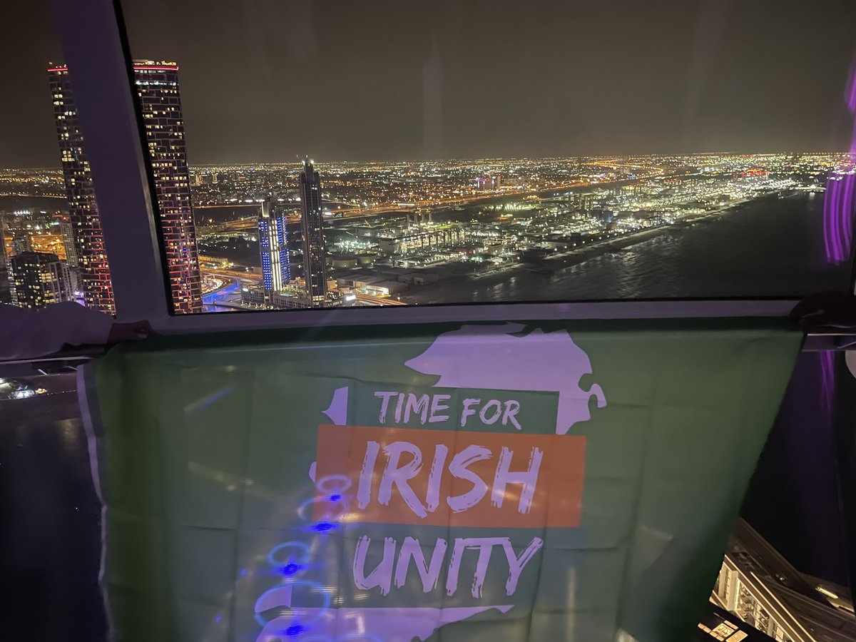 When you get the unity flag up on the highest wheel in the world @GerryAdamsSF @Eire_Libre #Time4unity #dubai
