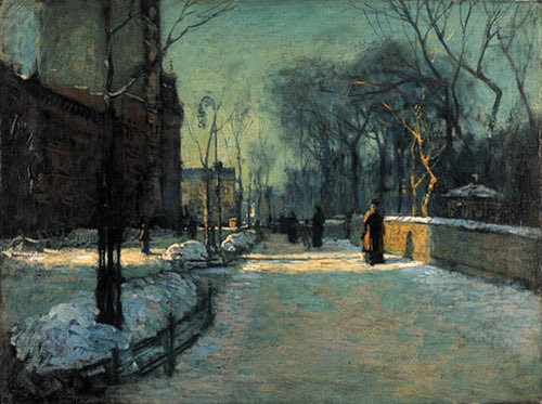 sophrisyne's tweet photo. winter landscapes in cities by Paul Cornoyer https://t.co/T42kxyWvoi