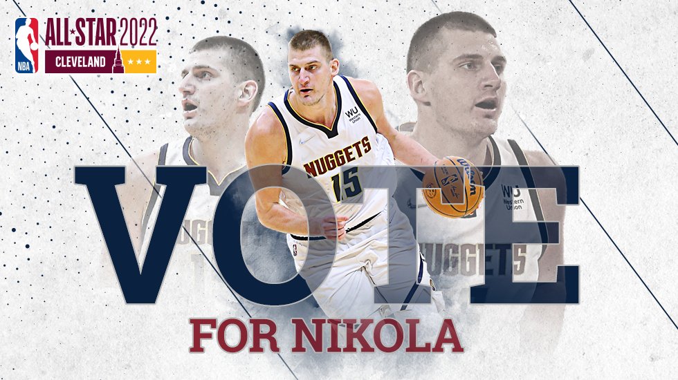 nuggets's tweet photo. So many reasons to vote for #NikolaJokic for #NBAAllStar...

Here are a few of our favorite ⤵️

🚨 RT TO VOTE 🚨 https://t.co/6qoMXW3zPD