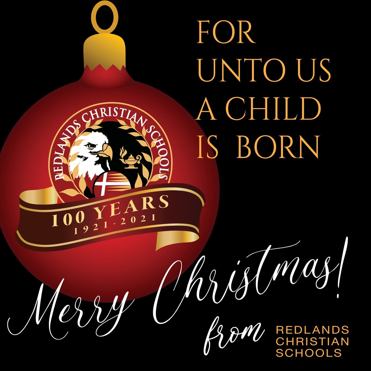 Merry Christmas from Redlands Christian Schools #acarcs #merrychristmas #aChildisborn #redlands