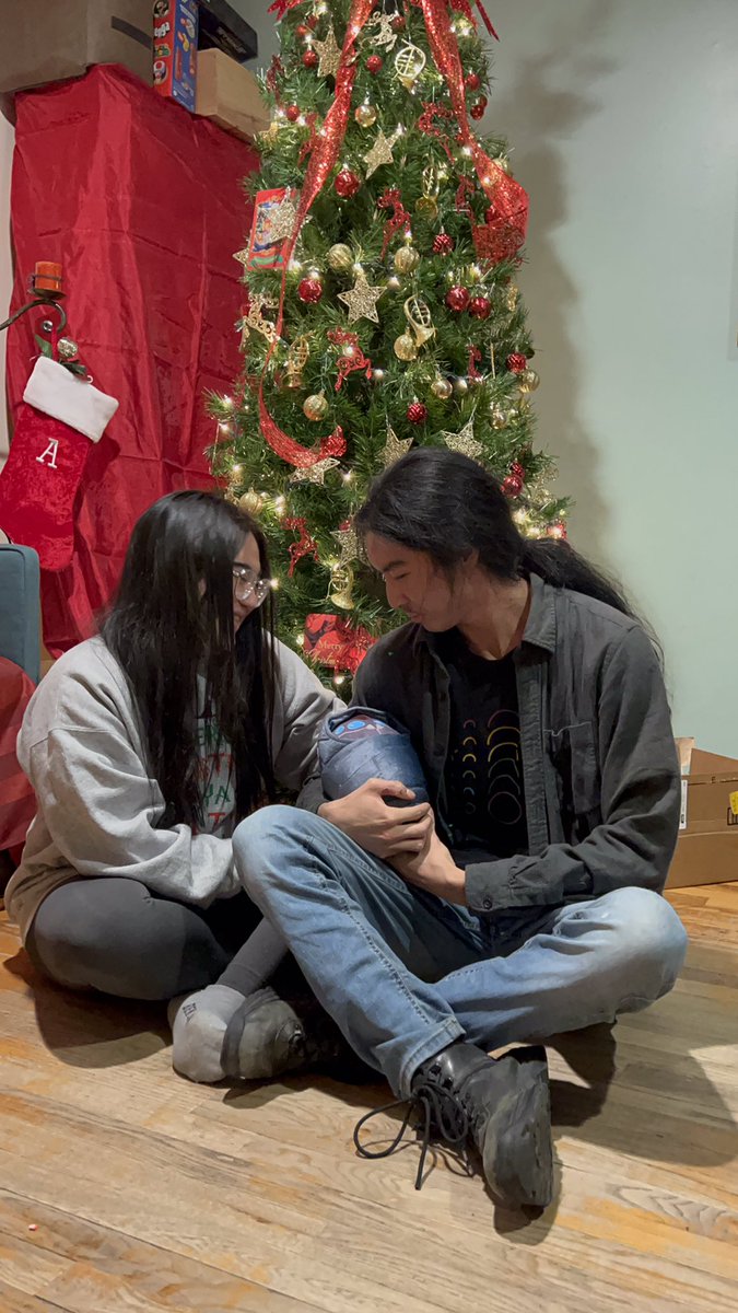 Shimocki's tweet photo. My baby fallen came in time for Christmas and I convinced my partner to take some Christmas pics to welcome in our child lmao #Destiny2 #Bungie #MerryChristmas #videogames #babyfallen #CoupleGoals #thanksforhumouringme https://t.co/IVfEkimxRC