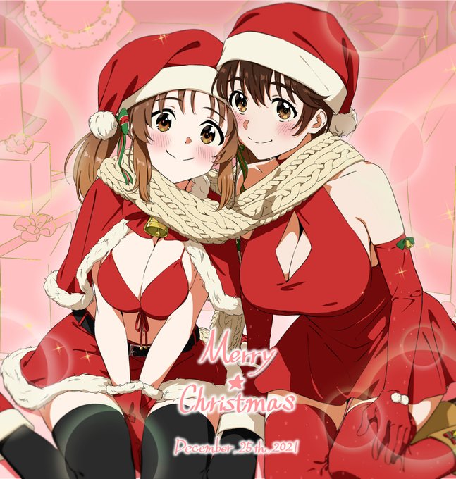 クリスマス当日は過ぎてしまいました…
ふわっとカントリーの2人のクリスマス絵です
#及川雫 
#十時愛梨 