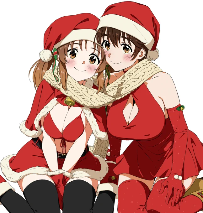 クリスマス当日は過ぎてしまいました…
ふわっとカントリーの2人のクリスマス絵です
#及川雫 
#十時愛梨 