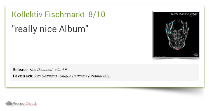 Kollektiv Fischmarkt supports: <a href="/KenDesmend/">Ken Desmend</a> - Unique Darkness (Original Mix) 8/10 #newrelease pcl.la/0RGEUB  <a href="/beatport/">Beatport</a>