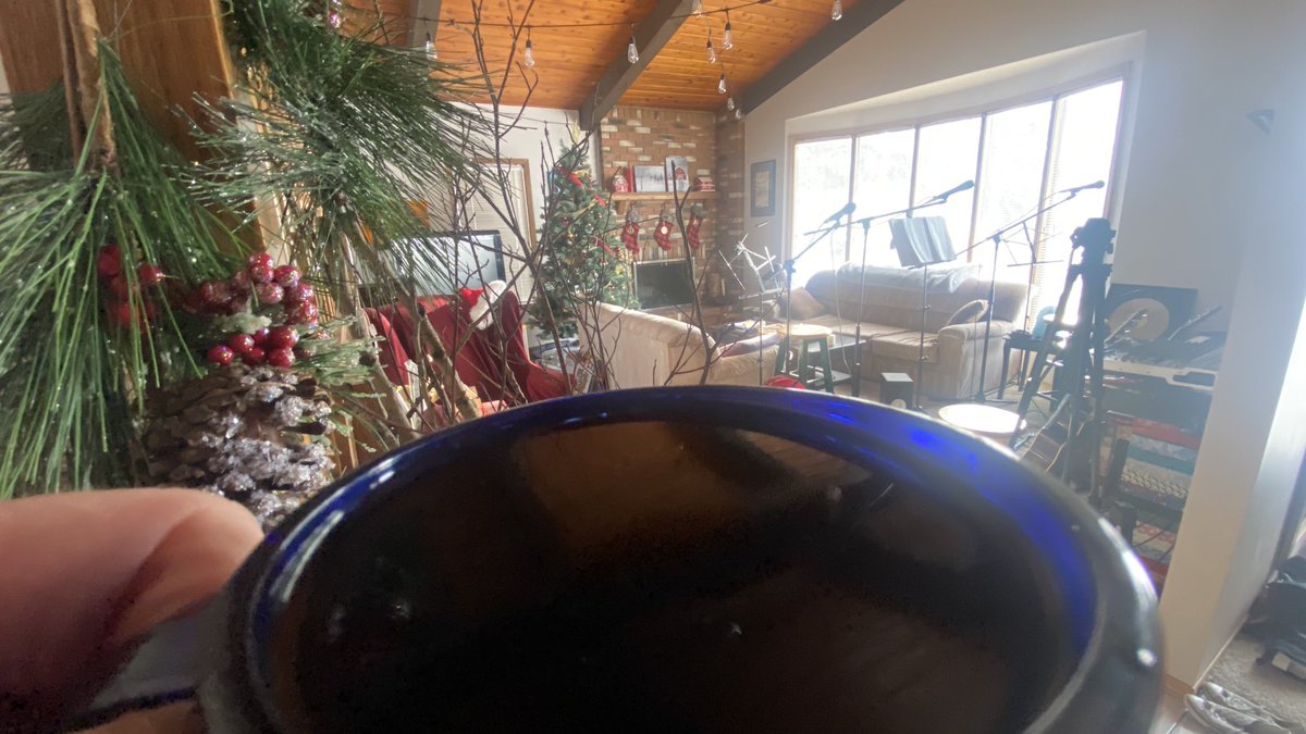 NeilEnock's tweet image. Today’s Christmas #MugShotz. I just noticed this!!  When life imitates art… I did the sketch Christmas 1991 and this is my living room today! 🤷🏻‍♂️😊🎄🎼.