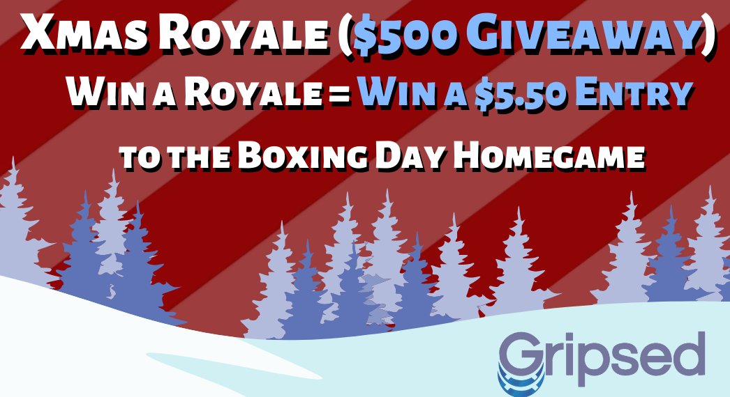 Gripsed's tweet photo. Merry Christmas &amp; Happy Holidays Everyone!
Today is a day for Giving from all of us at #TeamGripsed

Wanna celebrate with us?
Come !PLAY👉https://t.co/XCPYgbMoC6

We got lots of gifts for you!
🎁$5 for 1st Place! (100x)
🎁$25 Most Daily Damage
🎁$25 Most Daily KOs
🎁$25 RT Bonus! https://t.co/RbKTmHUNw4