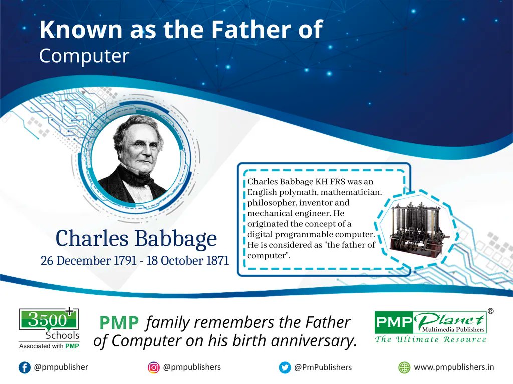 PmPublishers's tweet image. PMP family remembers the Father of Computer on his birth anniversary.
#FatherOfComputer #CharlesBabbage #computer #technology #computerscience #programming #software #windows #computers #PMP #PMpublishers