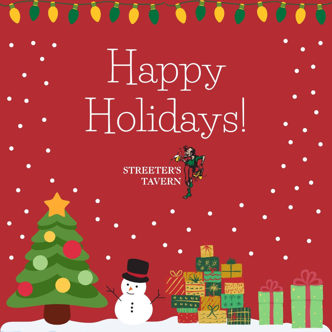 StreetersTavern's tweet photo. Our Streeterโs Tavern family is wishing you a happy and healthy holiday season
Weโre open today from 6pm to 4am.
#StreetersTavern #LMGChicago #ChicagoTavern #Chicago #ChicagoBars #BasementParty #Streeterville #TheGreatestBarBelowEarth #Christmas #ChristmasHours #OpenOnChristmas https://t.co/38lHpQH6Yx
