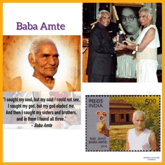 Smartworking7's tweet image. Murlidhar Devidas Amte, 
popularly known as Baba Amte
Happy Birthday.🙏🙏🇮🇳

Born: 26 December 1914;Hinganghat,Maharastra.
Died: 9 February 2009 (aged 94);Anandwan, Maharastra.